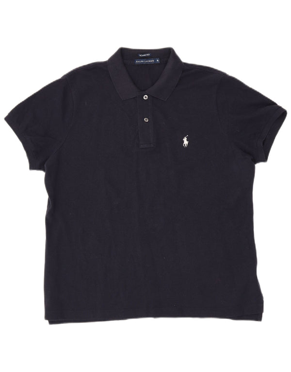 RALPH LAUREN Γυναικείο Skinny μπλουζάκι πόλο UK 18 XL Navy Blue βαμβακερό