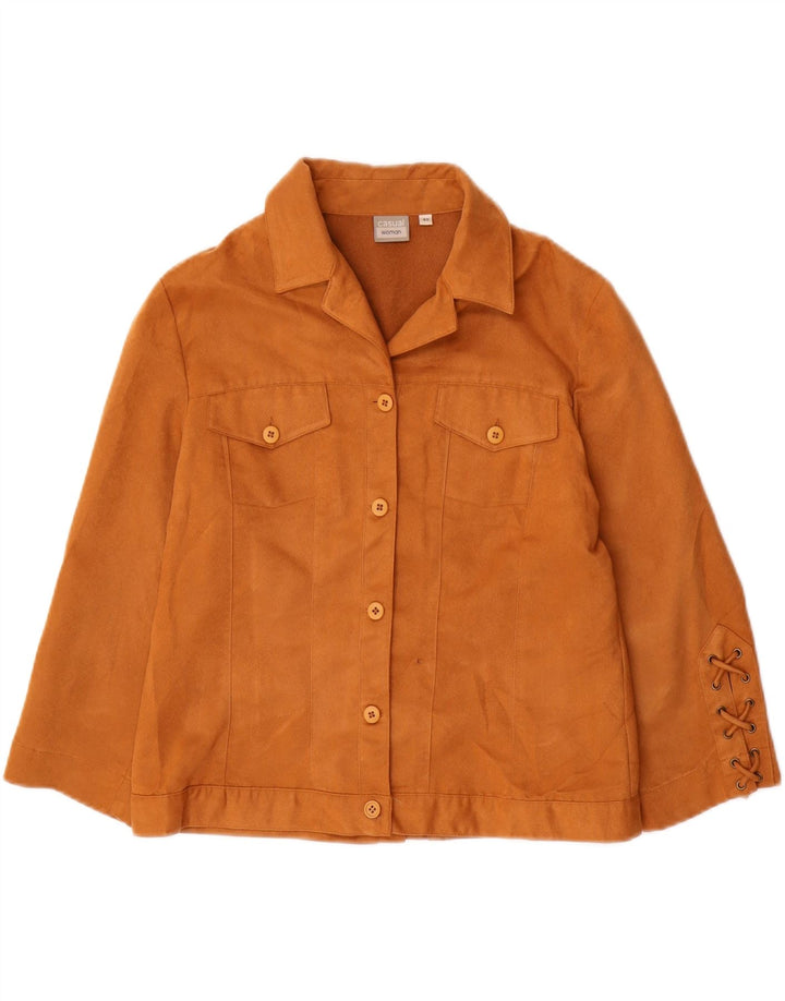 VINTAGE Womens Bomber Jacket IT 40 Small Brown Polyester