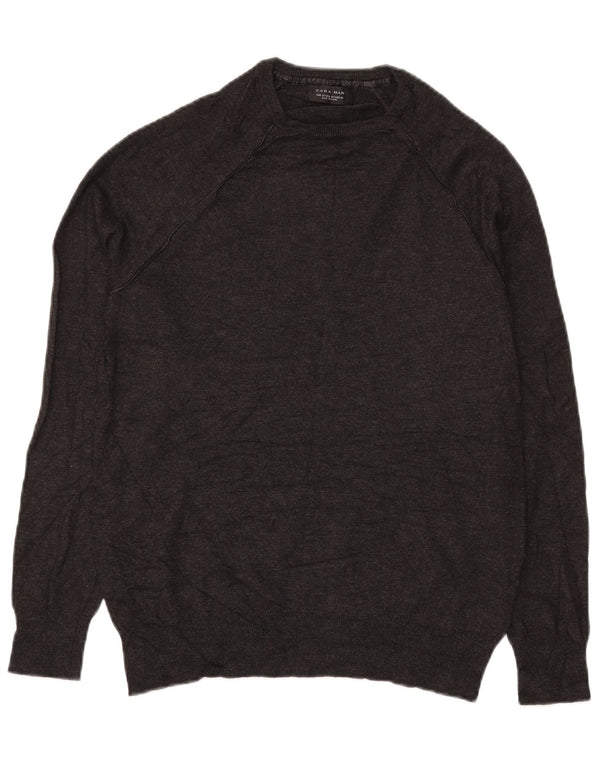 Ανδρικό πουλόβερ Zara Crew Neck Jumper Medium Grey