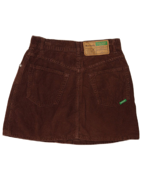 Benetton Γυναικεία Μίνι Ψηλόμεση Φούστα Κοτλέ IT 42 Medium W26 Καφέ