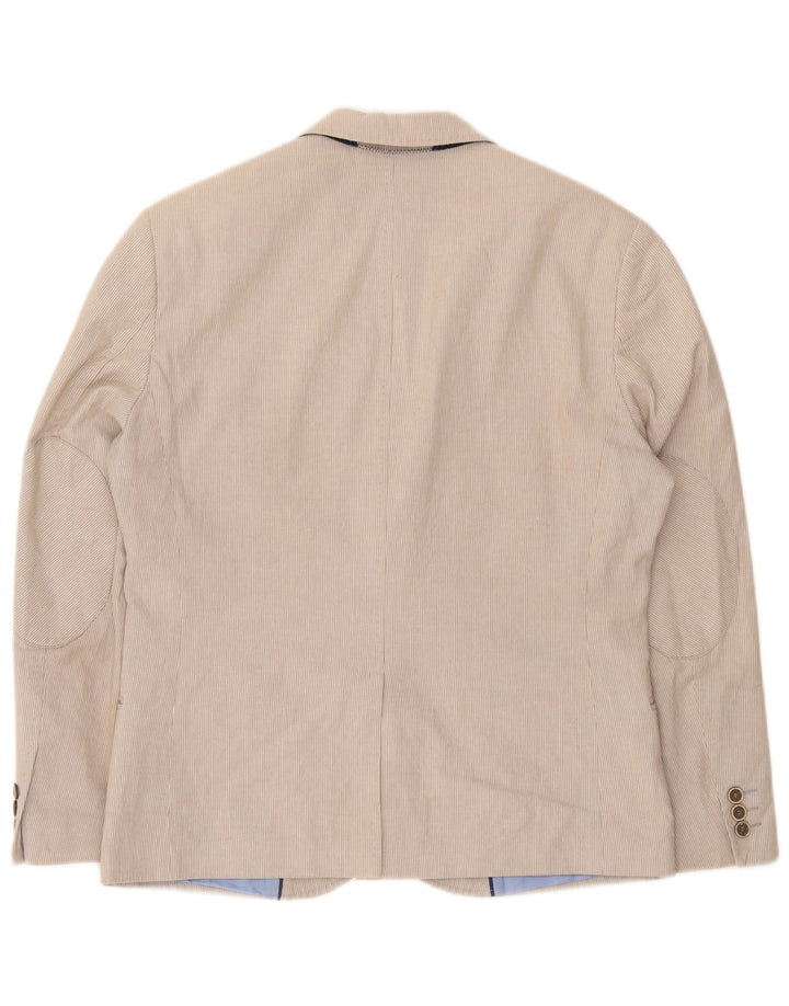 Marks & Spencer Ανδρικό μπλέιζερ με 2 κουμπιά μπουφάν EU 50 Large Beige Pinstripe