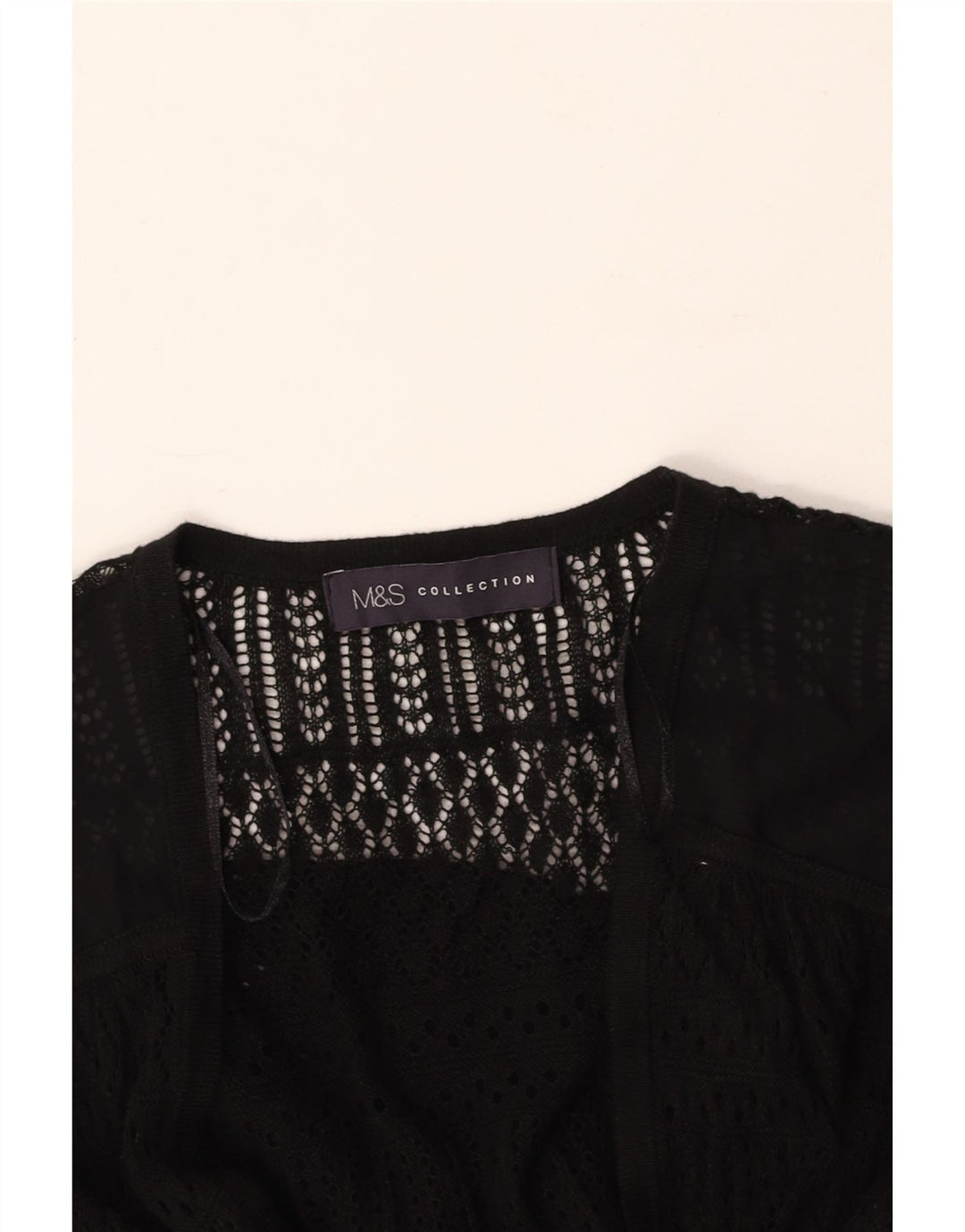 MARKS & SPENCER Γυναικείο πουλόβερ See Through Cardigan UK 8 Small Black