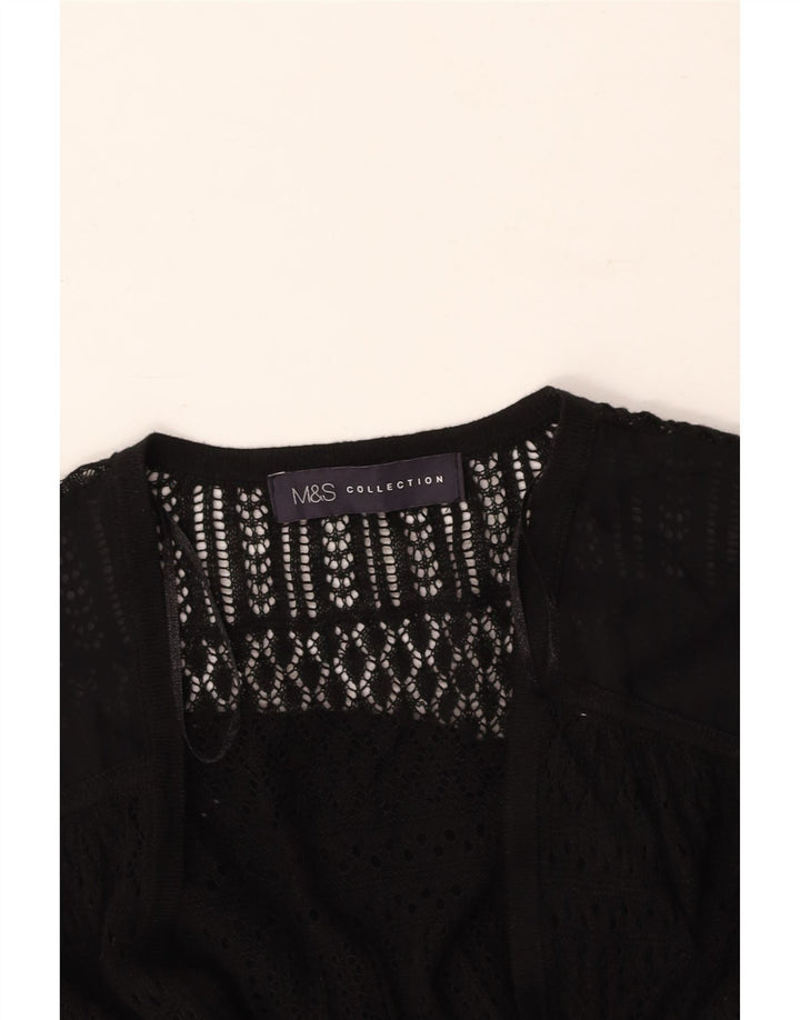MARKS & SPENCER Γυναικείο πουλόβερ See Through Cardigan UK 8 Small Black