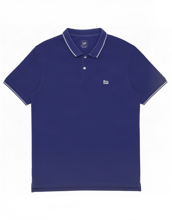 Lee Ανδρικό πουκάμισο Polo Regular Fit 2XL Navy Blue βαμβακερό