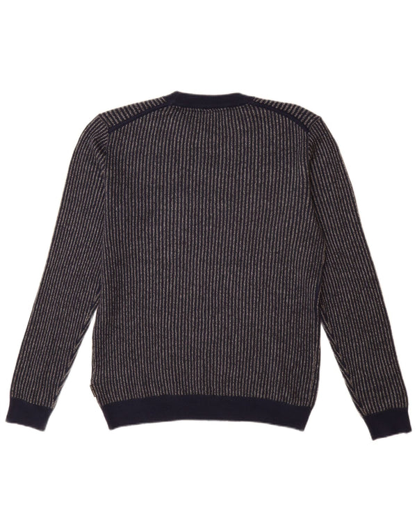 Ted Baker Ανδρικό πουλόβερ με λαιμόκοψη με λαιμόκοψη μεγέθους 2 Small navy blue ριγέ