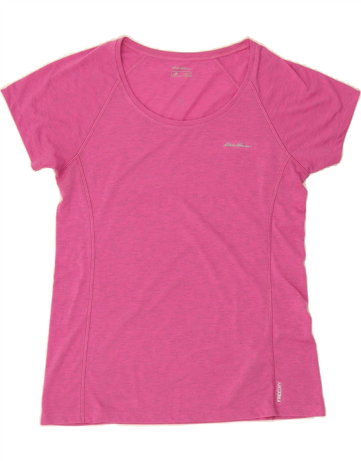 EDDIE BAUER Womens T-Shirt Top UK 16 Large Pink Flecked Polyester Vintage Eddie Bauer and Second-Hand Eddie Bauer from Messina Hembry 