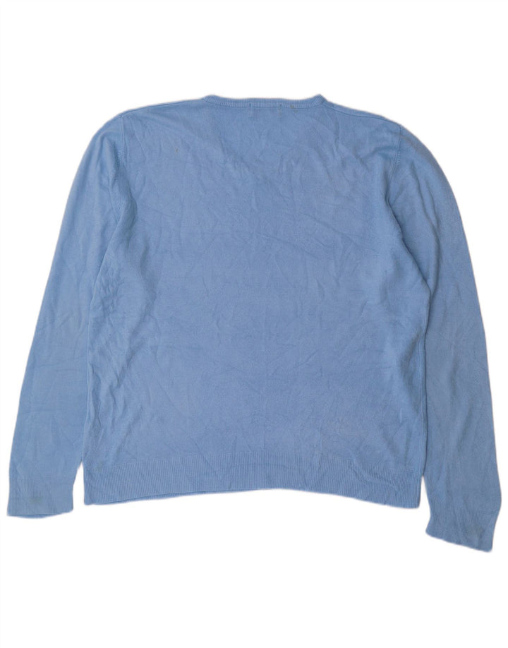 Ανδρικό πουλόβερ Marks & Spencer Blue Harbor με λαιμόκοψη με λαιμόκοψη μεγάλο ακρυλικό