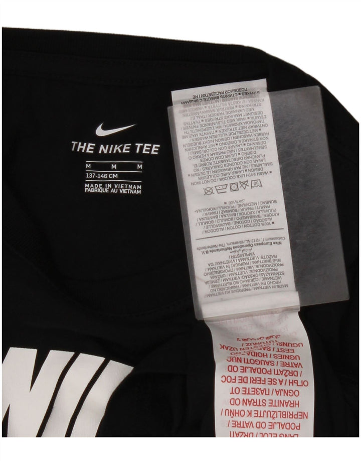 NIKE Girls Crop Graphic Top Μακρυμάνικο 10-11 ετών Μεσαίο μαύρο βαμβακερό