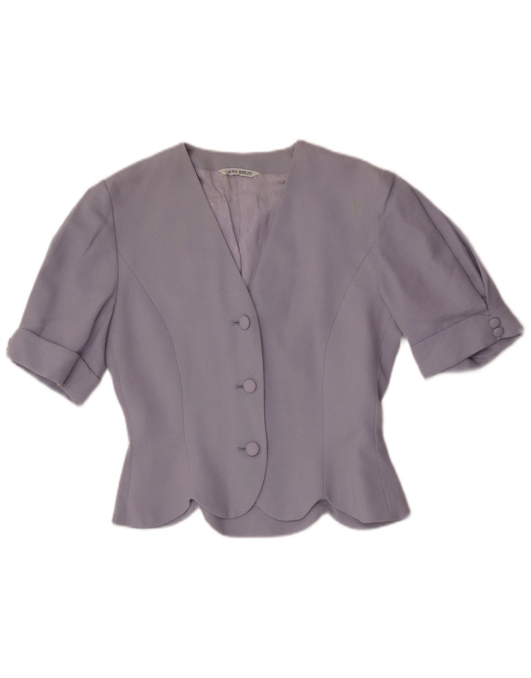 Laura Ashley Γυναικείο κοντομάνικο μπουφάν μπλέιζερ με 3 κουμπιά UK 10 Small Purple