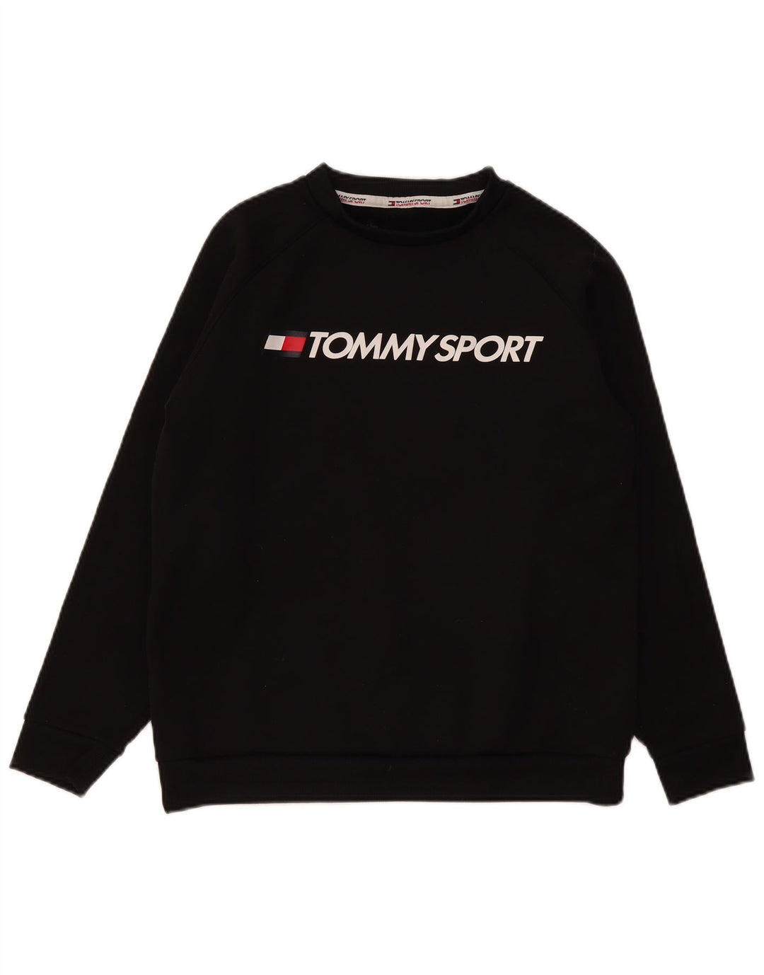 Γυναικείο γραφικό φούτερ Tommy Hilfiger Jumper UK 16 μεγάλο μαύρο πολυεστέρα
