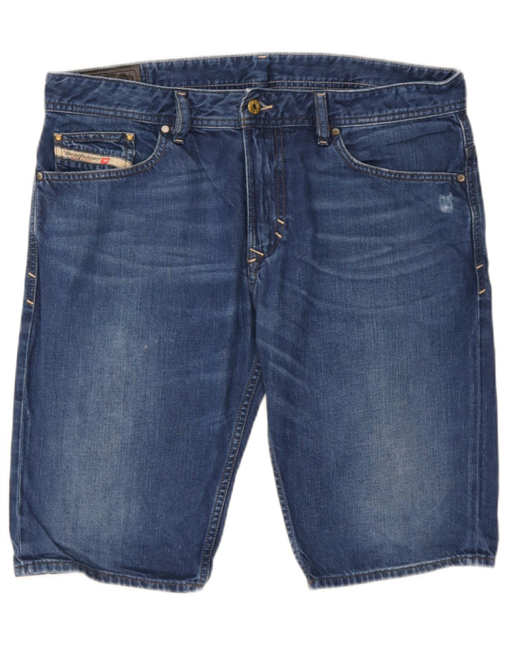 Γυναικείο Diesel Distressed τζιν σορτς W34 μεγάλο μπλε βαμβακερό