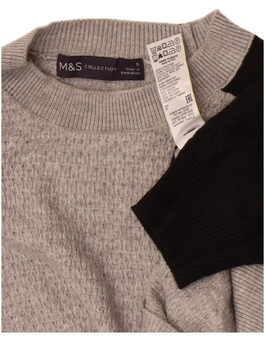 Marks & Spencer Γυναικείο πουλόβερ με λαιμόκοψη UK 10 Small Grey