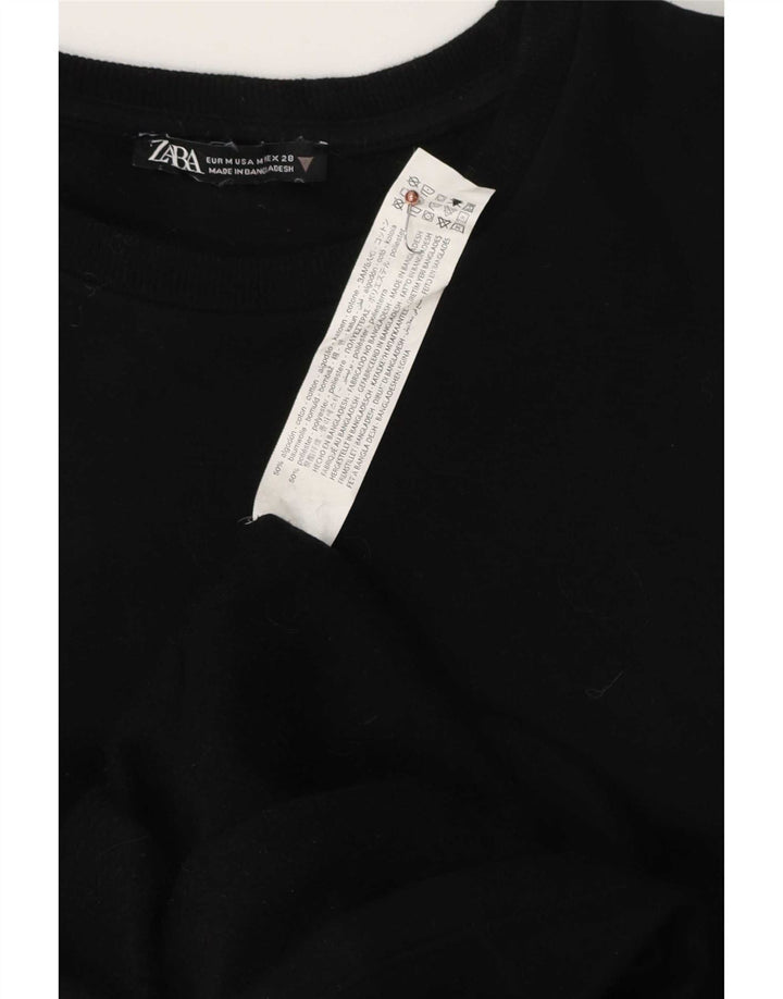 Zara Γυναικείο μακρυμάνικο φόρεμα Shift UK 14 Μεσαίο μαύρο βαμβακερό