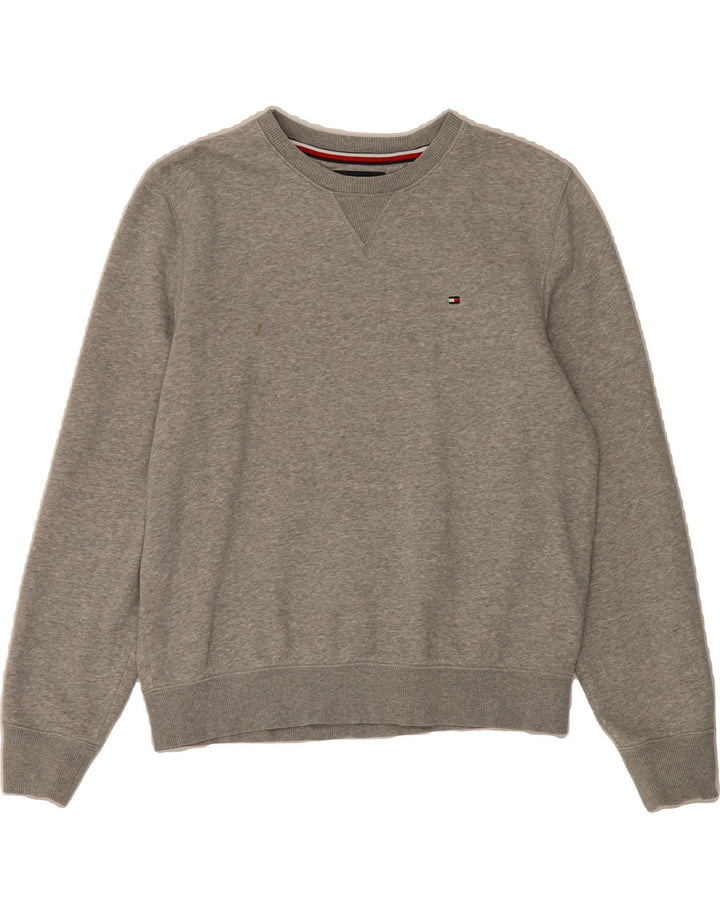TOMMY HILFIGER Mens Sweatshirt Jumper Medium Grey Vintage Tommy Hilfiger and Second-Hand Tommy Hilfiger from Messina Hembry 