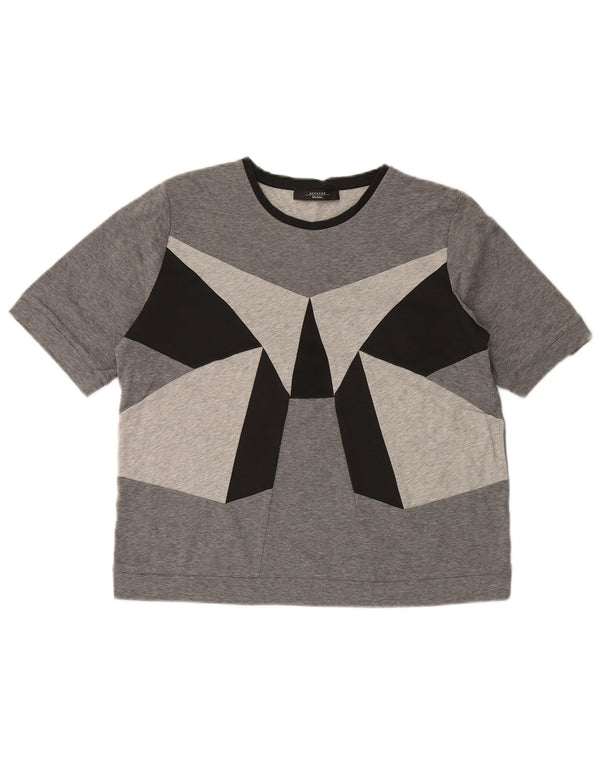 MAX MARA Γυναικείο T-Shirt Weekend Top UK 16 Large Grey Colourblock