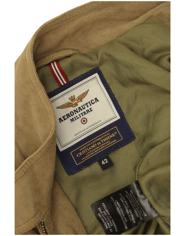 Aeronautica Militare Γυναικείο σακάκι σουέντ IT 42 Medium Khaki Leather