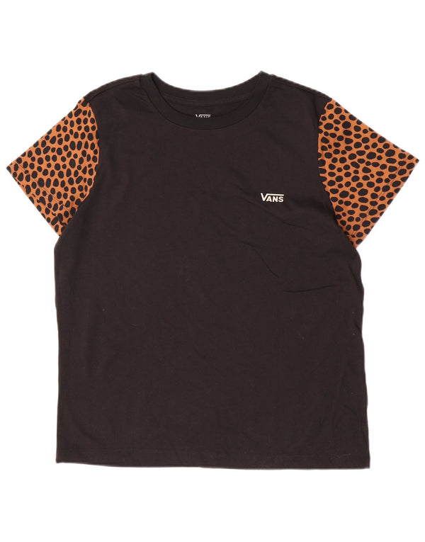 Vans Γυναικείο T-Shirt Top UK 14 Large Black Animal Print Βαμβακερό