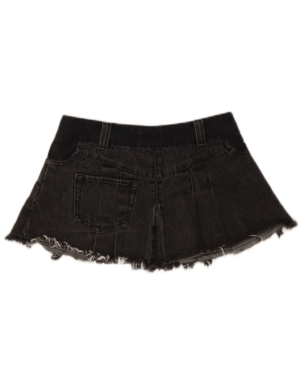 Topshop Γυναικεία Μίνι Τζιν φούστα με χαμηλή μέση UK 8 Small W28 μαύρη βαμβακερή