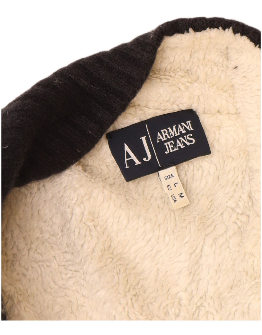 Armani Jeans Γυναικεία Ζακέτα πουλόβερ UK 12 Medium Navy Blue Fair Isle