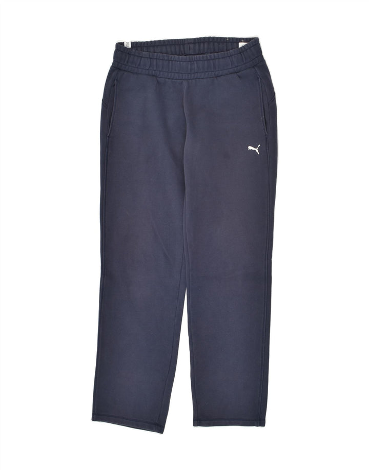 PUMA Womens Tracksuit Trousers UK 10 Small Navy Blue Cotton | Vintage Puma | Thrift | Second-Hand Puma | Used Clothing | Messina Hembry 