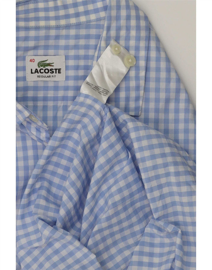 Ανδρικό πουκάμισο Lacoste Regular Fit Νούμερο 40 Medium Blue Gingham Cotton