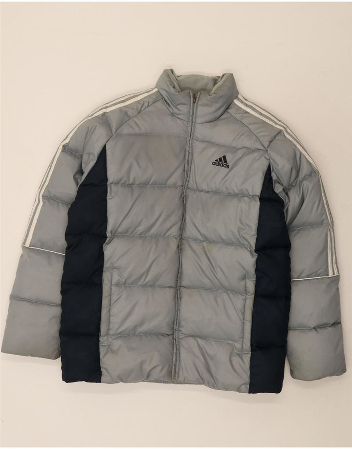 Adidas Ανδρικό μπουφάν με επένδυση UK 36 Small Grey Colourblock Πολυεστέρας