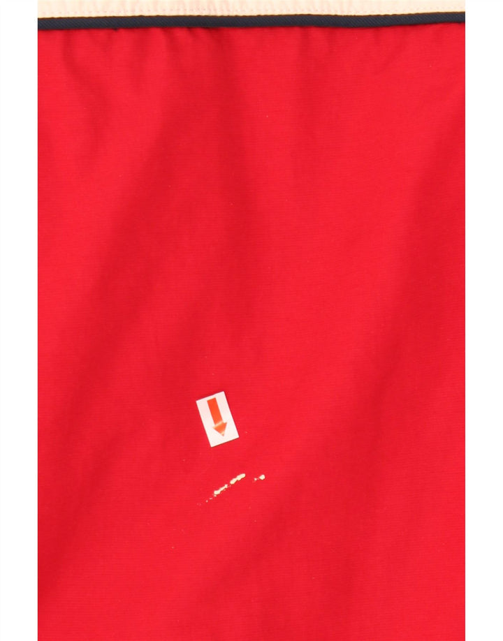 Tommy Hilfiger Ανδρικό μπουφάν βροχής με κουκούλα UK 40 Large Red Colourblock Nylon