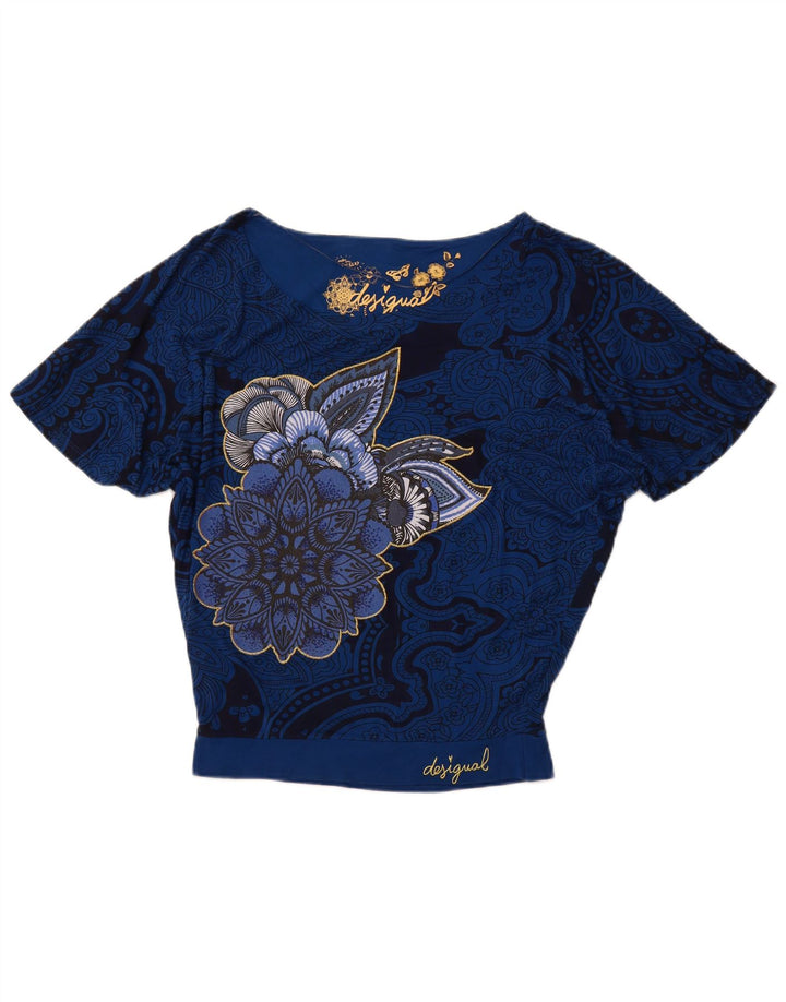 DESIGUAL Γυναικεία υπερμεγέθη μπλούζα Batwing Top 10 Small Blue Paisley