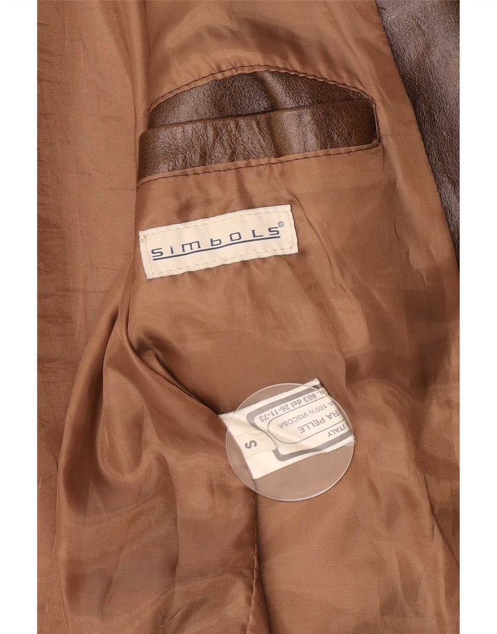 Vintage Ανδρικό Δερμάτινο Μπουφάν UK 36 Small Brown Classic