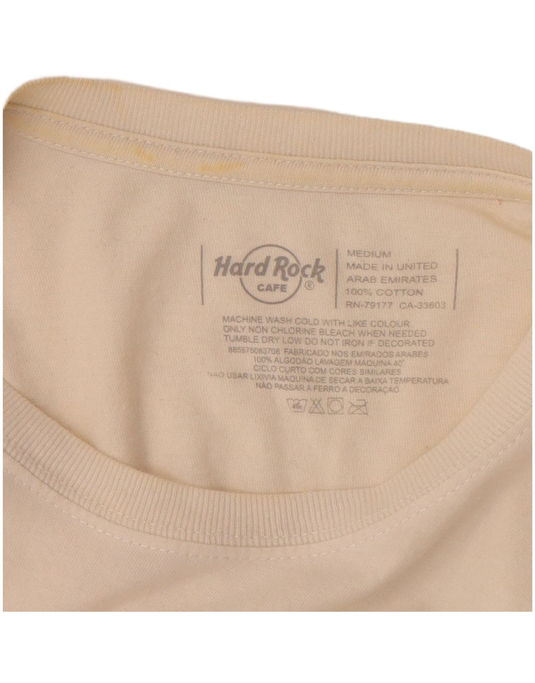 Hard Rock Cafe Ανδρικό T-Shirt γραφικό Lisboa Μπλουζάκι από μεσαίο σε λευκό βαμβακερό