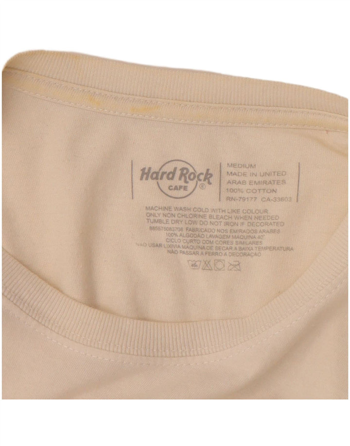 Hard Rock Cafe Ανδρικό T-Shirt γραφικό Lisboa Μπλουζάκι από μεσαίο σε λευκό βαμβακερό