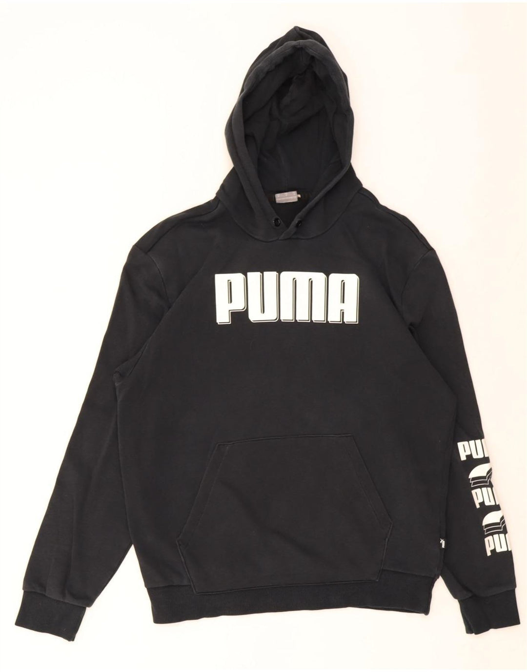 Ανδρικό γραφικό κουκούλα Puma, μεσαίο μαύρο βαμβακερό