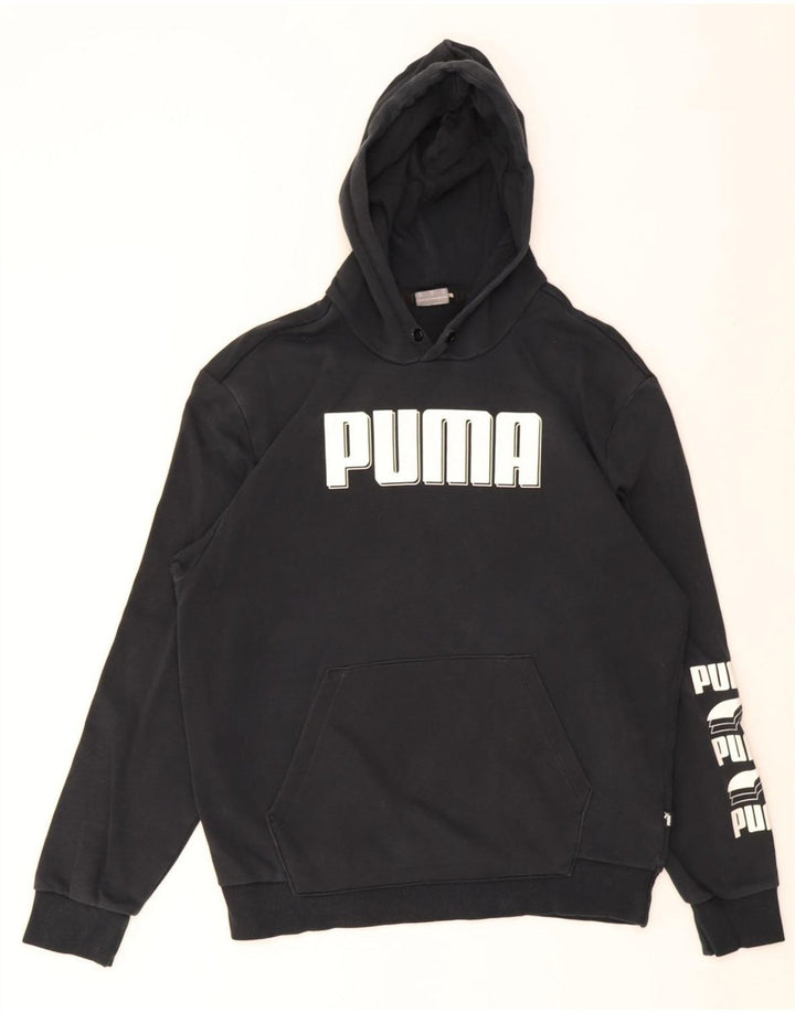 Ανδρικό γραφικό κουκούλα Puma, μεσαίο μαύρο βαμβακερό