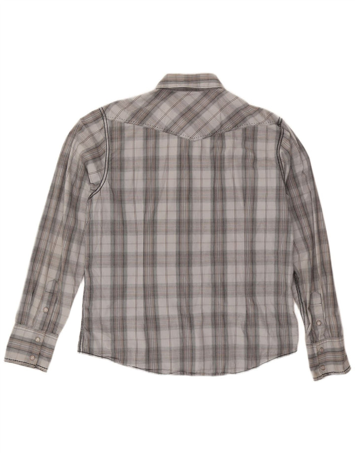 Ανδρικό πουκάμισο BKE Slim Fit Medium Grey Check Cotton