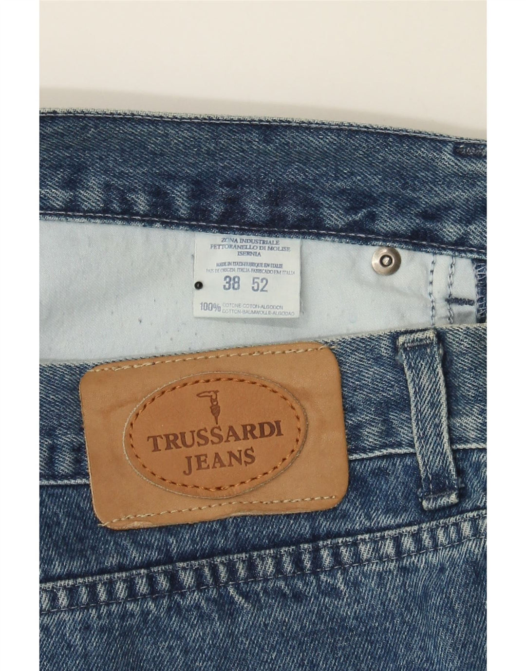 TRUSSARDI Mens Straight Jeans W38 L27  Blue Cotton Vintage Trussardi and Second-Hand Trussardi from Messina Hembry 