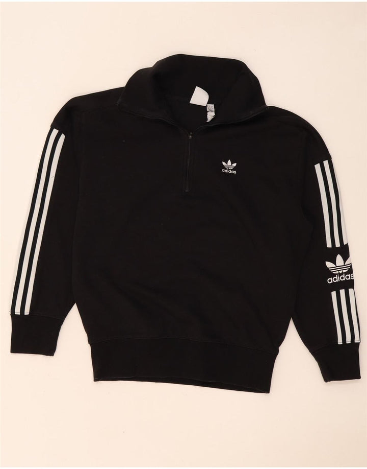 Γυναικεία φούτερ με φερμουάρ Adidas μεγάλου μεγέθους, Jumper UK 8 Small Black