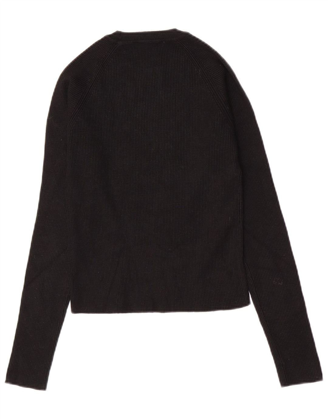Zara Γυναικείο Crop Top Μακρυμάνικο UK 12 Medium Black