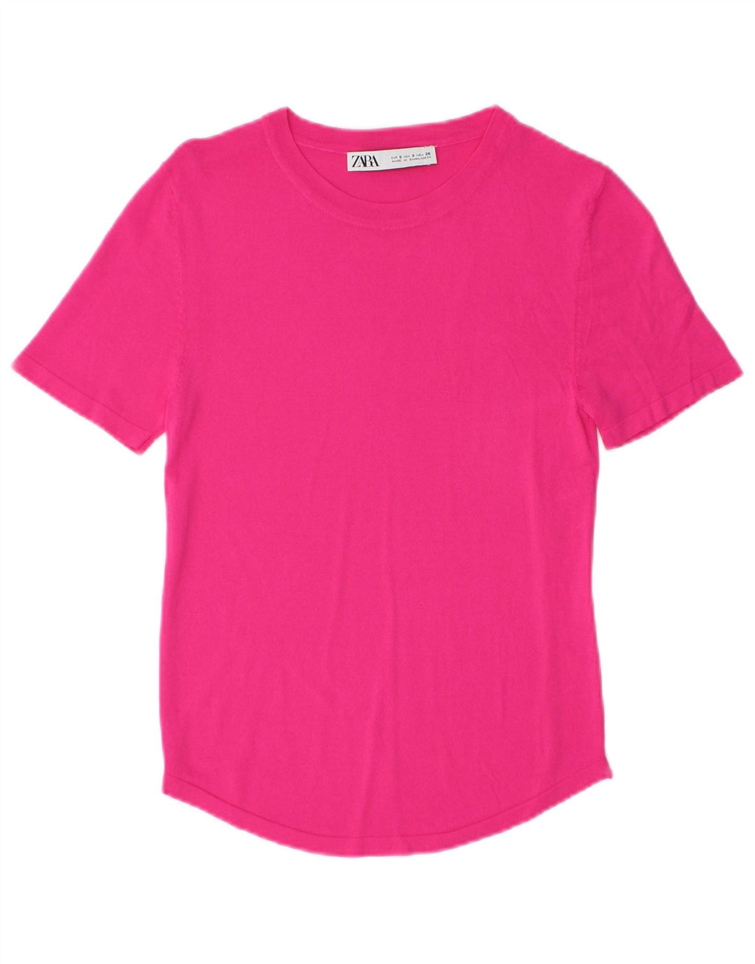 Zara Γυναικείο T-Shirt Top UK 8 Small Pink