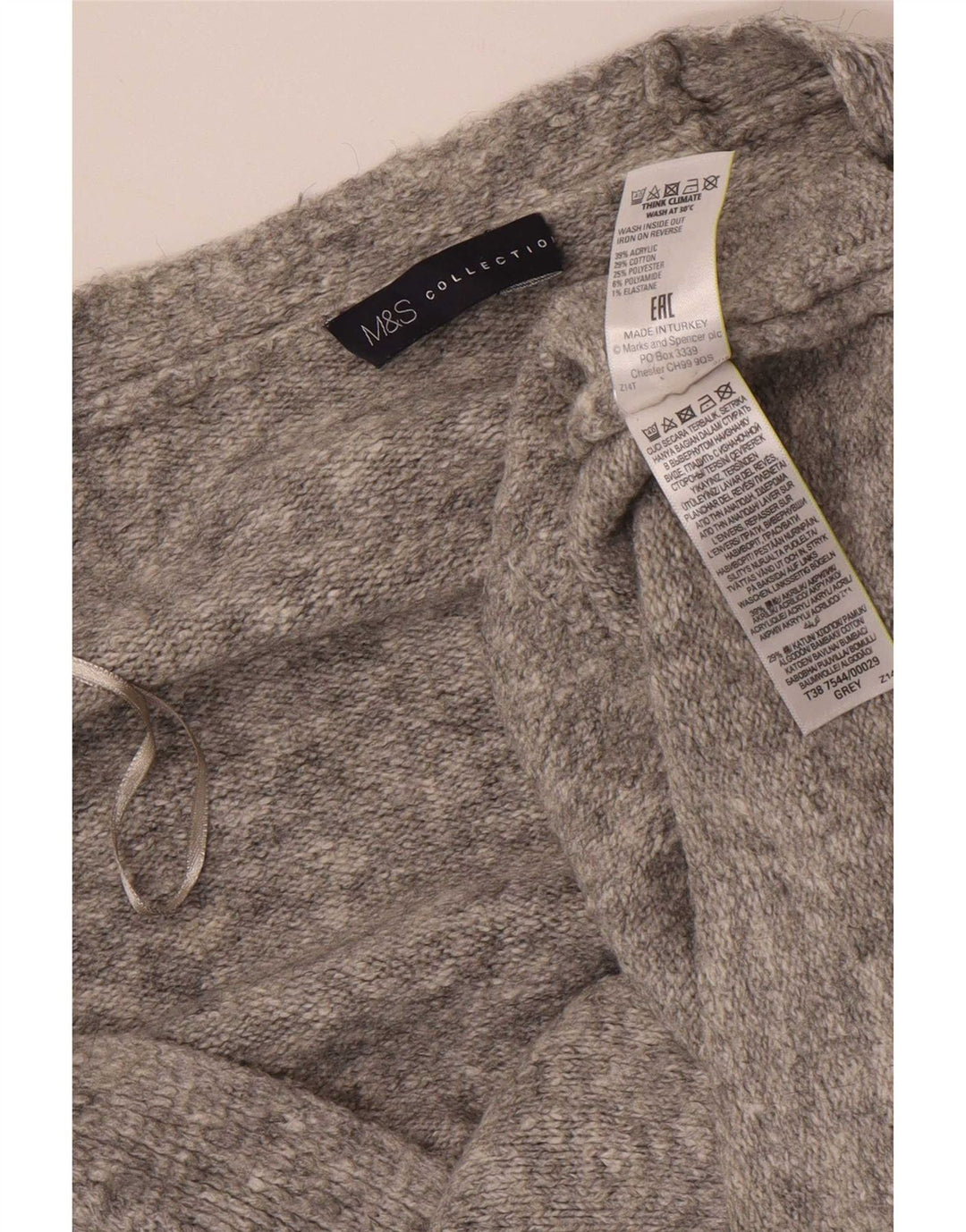 Marks & Spencer Γυναικείο πουλόβερ με ζακέτα μεγάλου μεγέθους UK 18 XL με γκρι φλύκταινες
