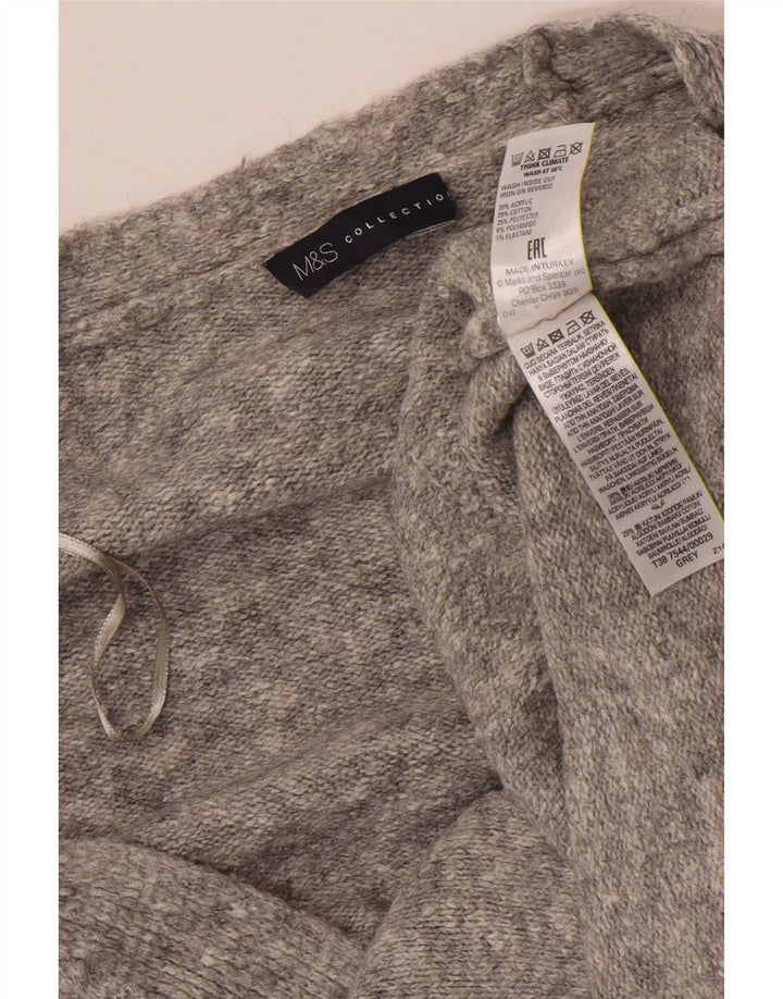 Marks & Spencer Γυναικείο πουλόβερ με ζακέτα μεγάλου μεγέθους UK 18 XL με γκρι φλύκταινες