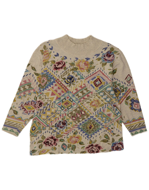 Together Γυναικεία Μπλούζα Τοπ UK 14 Μεσαίο Πράσινο Φλοράλ Βαμβακερό Bohemian