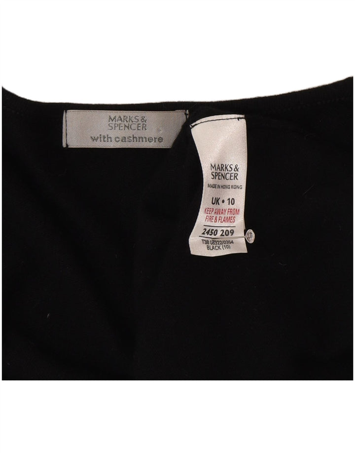 Marks & Spencer Γυναικείο πουλόβερ Crop Cardigan UK 10 Small Black Viscose