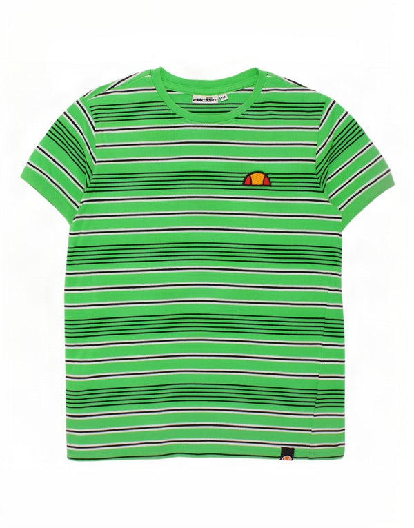 Ellesse Girls T-Shirt Top 11-12 Years Πράσινο ριγέ βαμβακερό