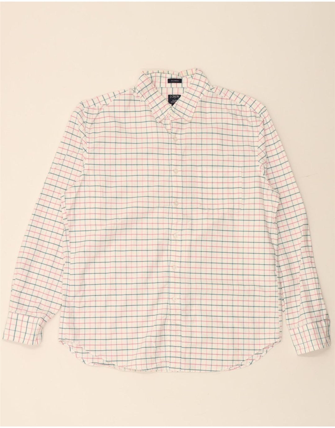 J. CREW Ανδρικό πουκάμισο Flex Oxford Classic Fit μεγάλο λευκό βαμβακερό