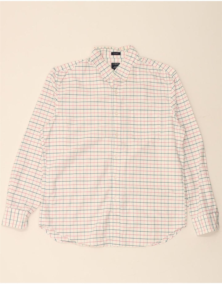 J. CREW Ανδρικό πουκάμισο Flex Oxford Classic Fit μεγάλο λευκό βαμβακερό