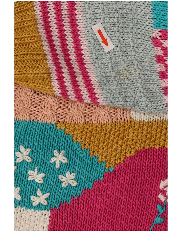 Vintage γυναικεία ζακέτα πουλόβερ UK 14 Μεγάλο πολύχρωμο συνονθύλευμα