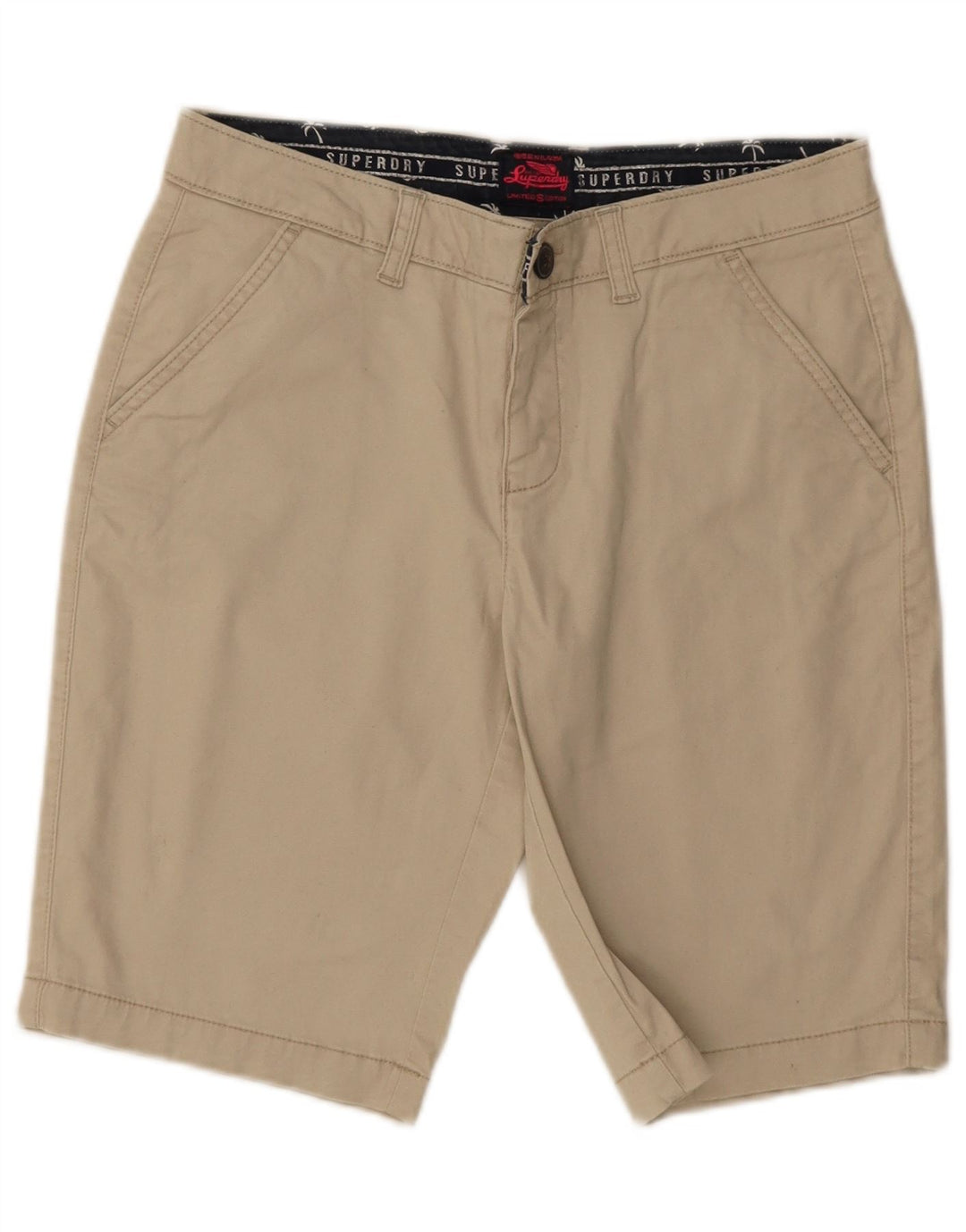 Superdry Γυναικείο Σορτς Chino W30 Βαμβακερό μεσαίο μπεζ