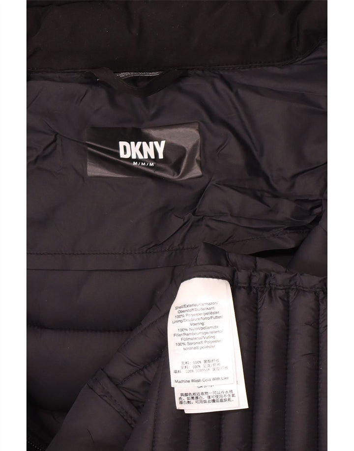 Dkny Γυναικείο παλτό με κουκούλα UK 12 μεσαίο μαύρο πολυεστέρα