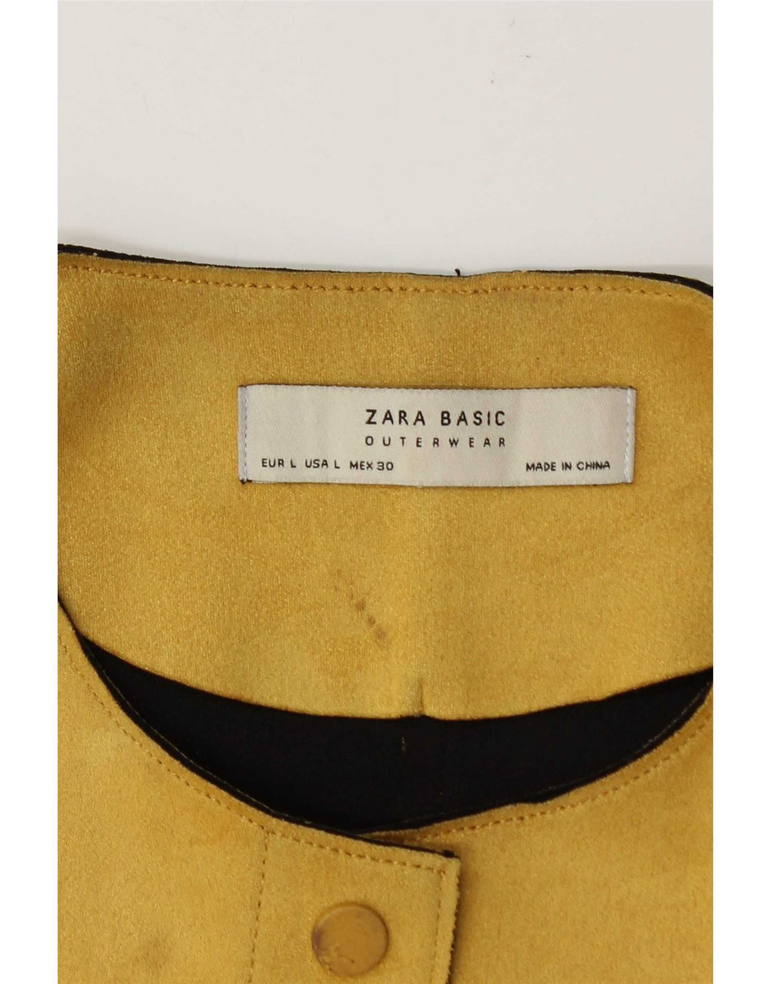 Zara Γυναικείο Crop Bomber Jacket UK 16 Large Yellow