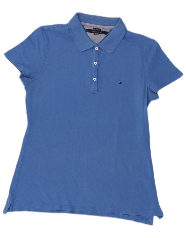 TOMMY HILFIGER Γυναικείο κλασικό μπλουζάκι πόλο UK 12 Medium Blue